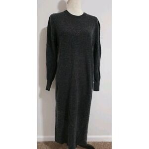 Lucky Brand Sweater Dress Charcoal Grey Medium Long Length Fall Casual Workwear